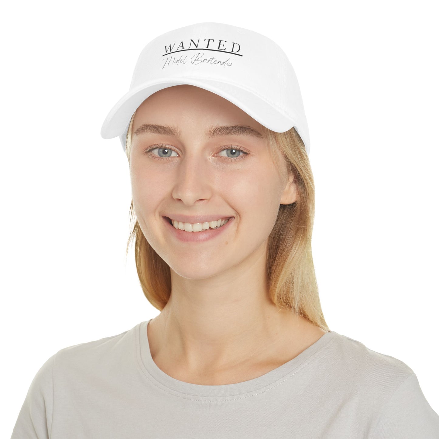 Classic Model Bartender Cap, Stylish Baseball Hat for Bartenders, Fun Gift for Friends, Casual Accessory, Unique Red Cap
