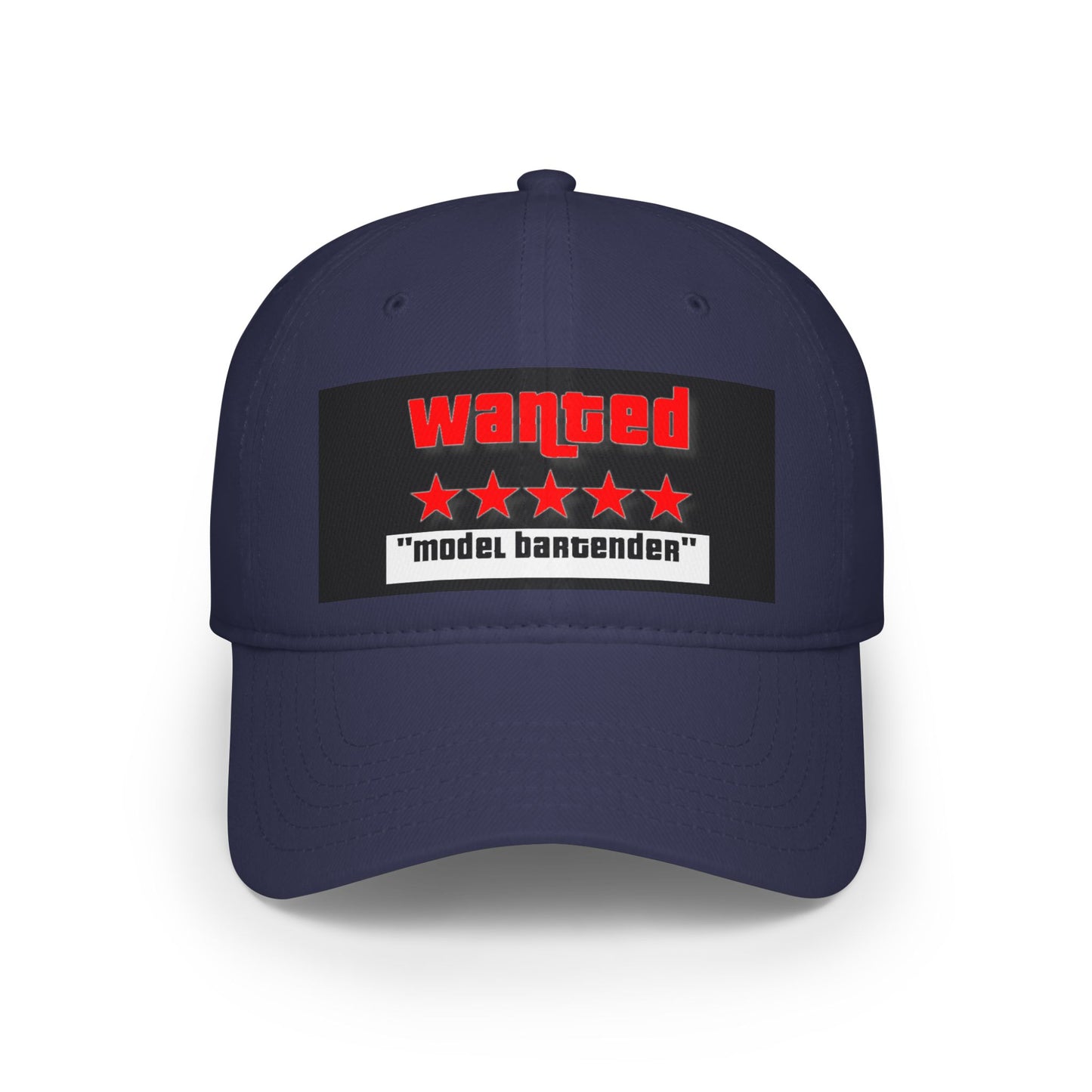 Wanted Model Bartender Cap, Stylish Baseball Hat for Bartenders, Fun Gift for Friends, Casual Accessory, Unique Red Cap