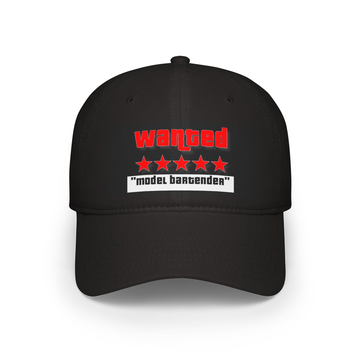 Wanted Model Bartender Cap, Stylish Baseball Hat for Bartenders, Fun Gift for Friends, Casual Accessory, Unique Red Cap