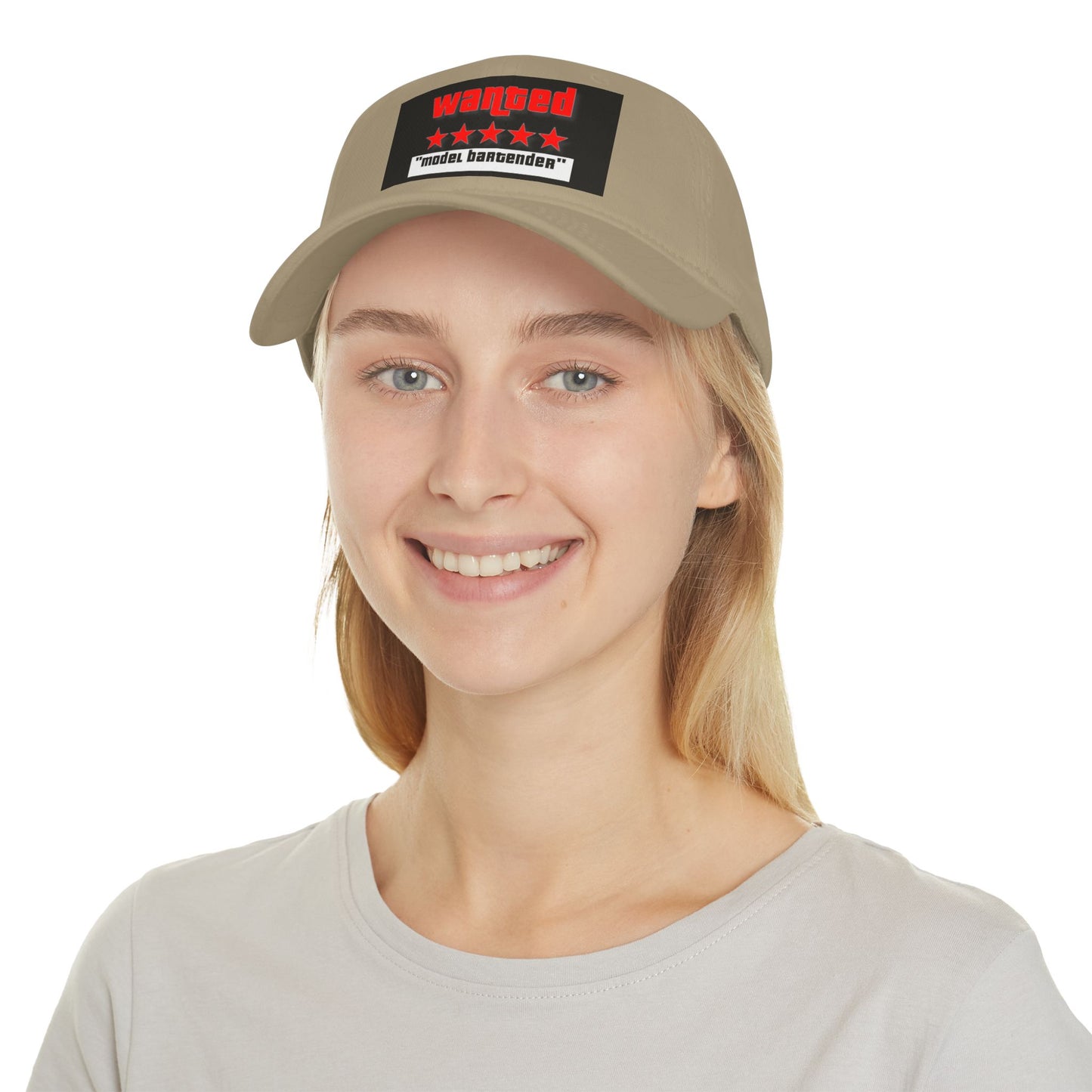 Wanted Model Bartender Cap, Stylish Baseball Hat for Bartenders, Fun Gift for Friends, Casual Accessory, Unique Red Cap