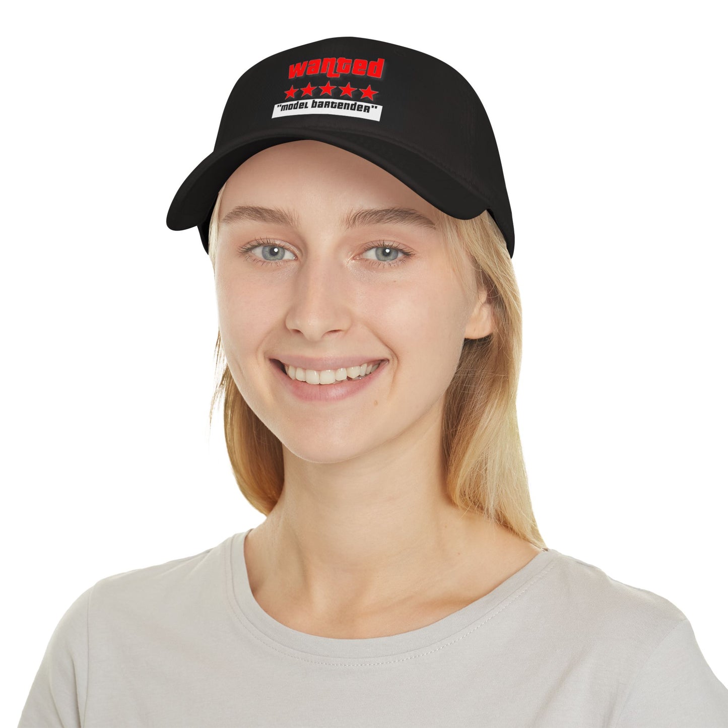 Wanted Model Bartender Cap, Stylish Baseball Hat for Bartenders, Fun Gift for Friends, Casual Accessory, Unique Red Cap