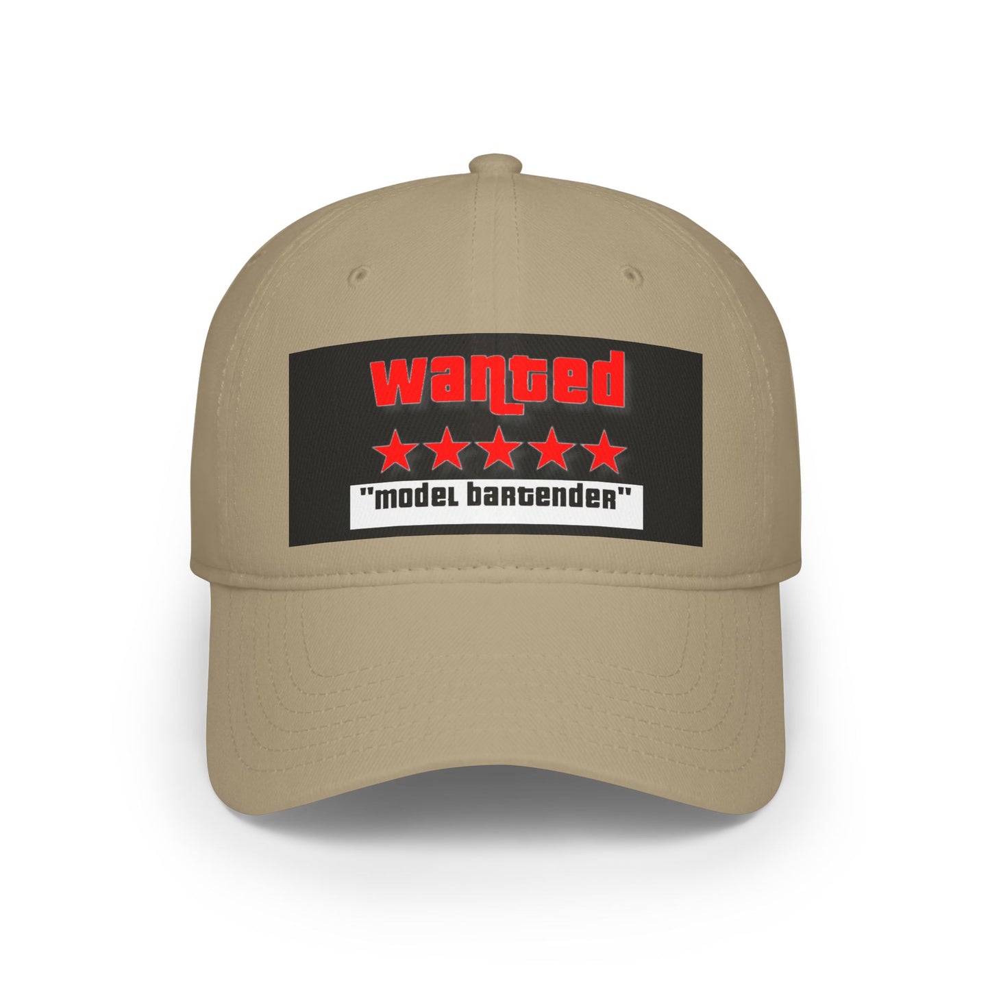 Wanted Model Bartender Cap, Stylish Baseball Hat for Bartenders, Fun Gift for Friends, Casual Accessory, Unique Red Cap