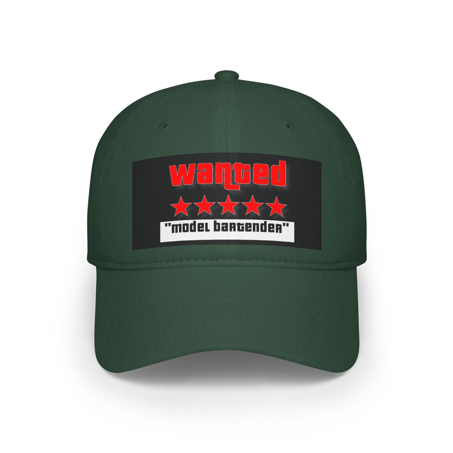 Wanted Model Bartender Cap, Stylish Baseball Hat for Bartenders, Fun Gift for Friends, Casual Accessory, Unique Red Cap