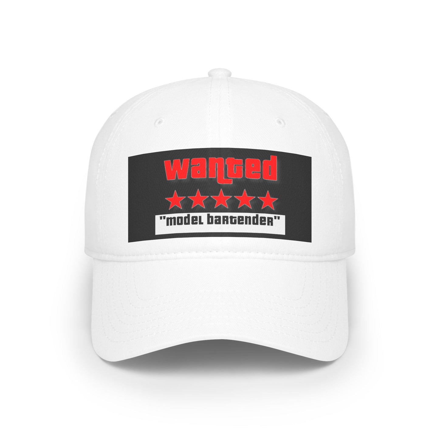 Wanted Model Bartender Cap, Stylish Baseball Hat for Bartenders, Fun Gift for Friends, Casual Accessory, Unique Red Cap