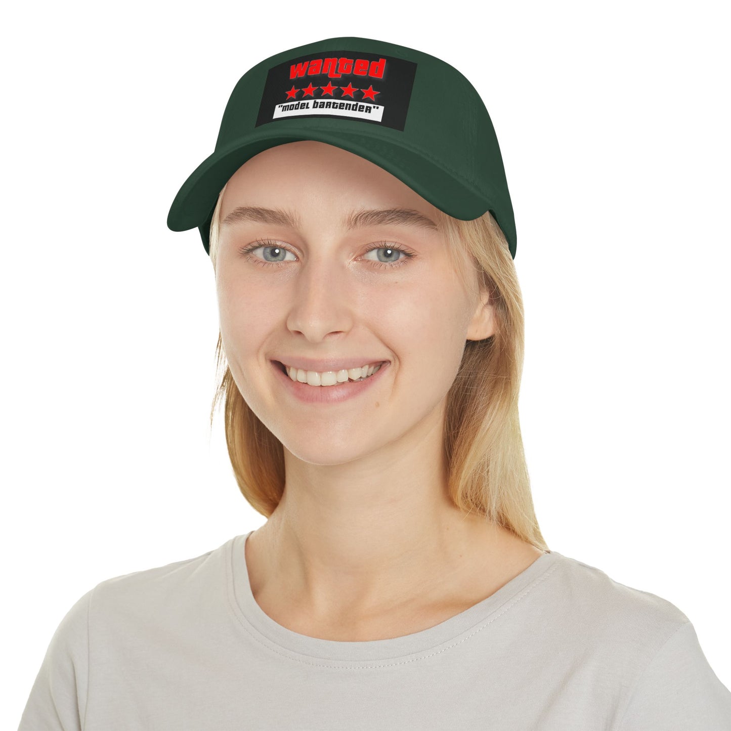 Wanted Model Bartender Cap, Stylish Baseball Hat for Bartenders, Fun Gift for Friends, Casual Accessory, Unique Red Cap