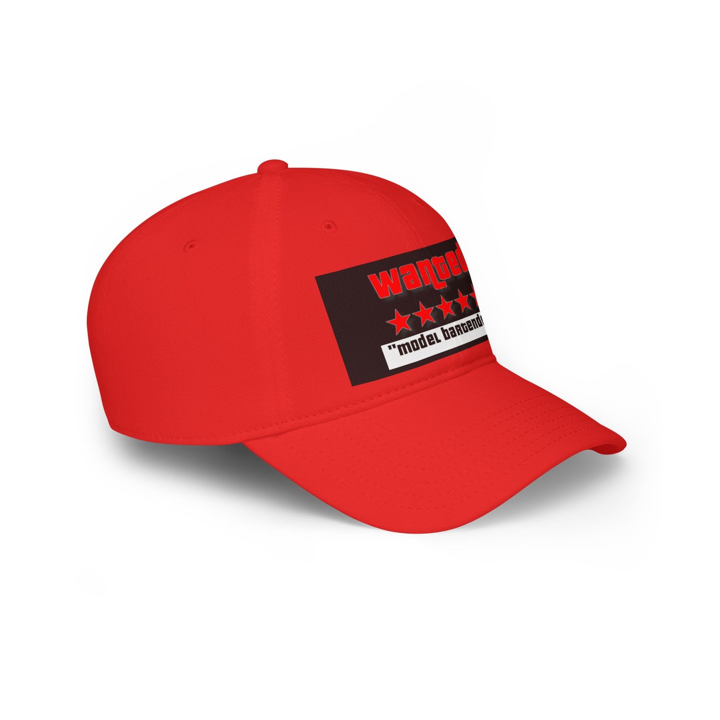 Wanted Model Bartender Cap, Stylish Baseball Hat for Bartenders, Fun Gift for Friends, Casual Accessory, Unique Red Cap